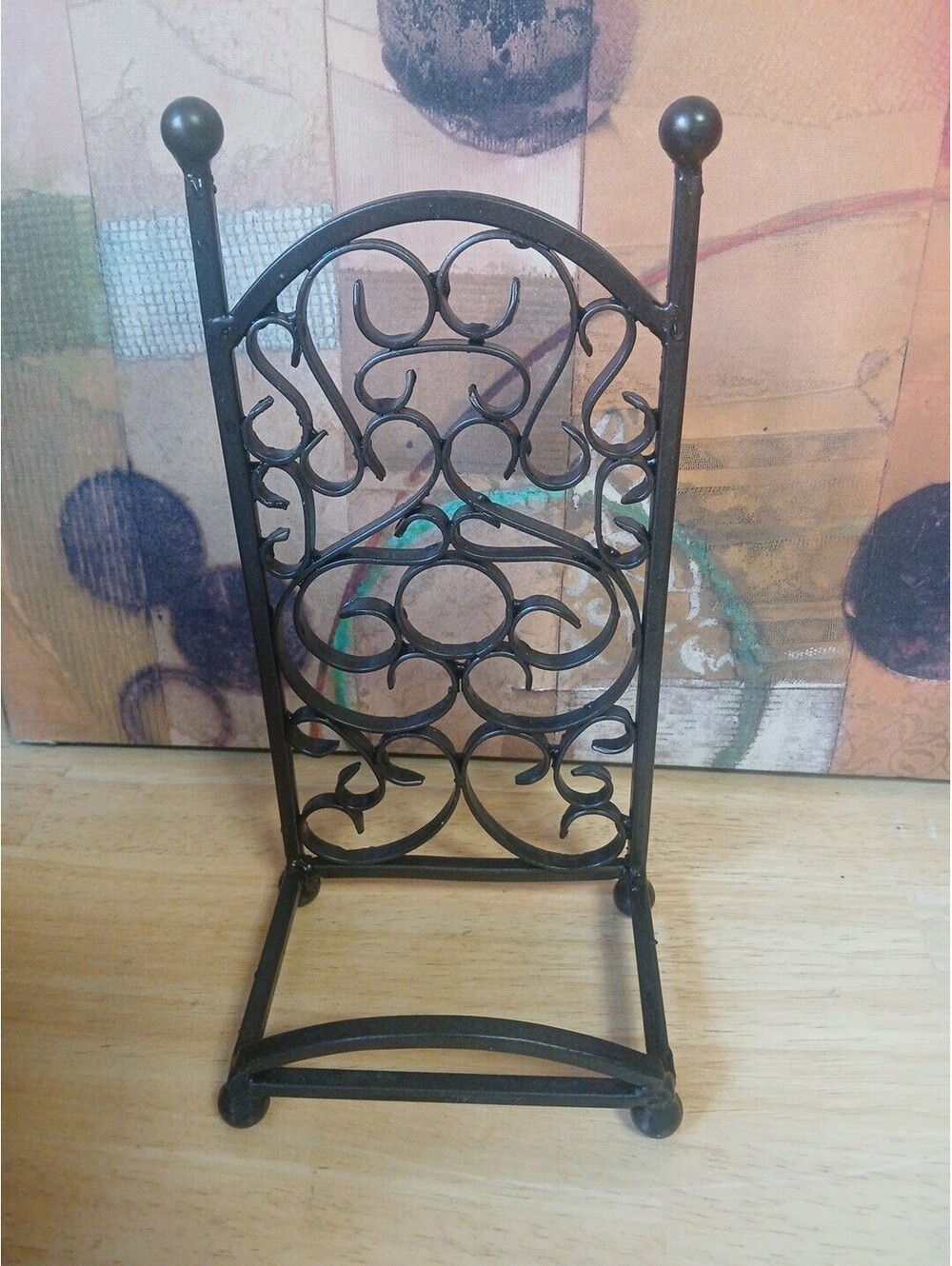 Heavy Cast Iron Cookbook Stand Black Scroll Recipe Book Holder Kitchen Display